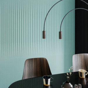 Stripes transition teal 7.5 x 30